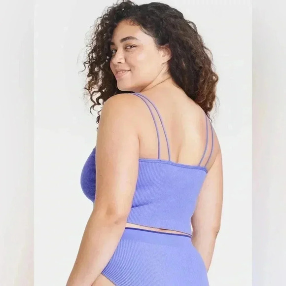 Colsie Women’s Purple Ribbed Seamlesss Brami Size 1X - Picture 2 of 10